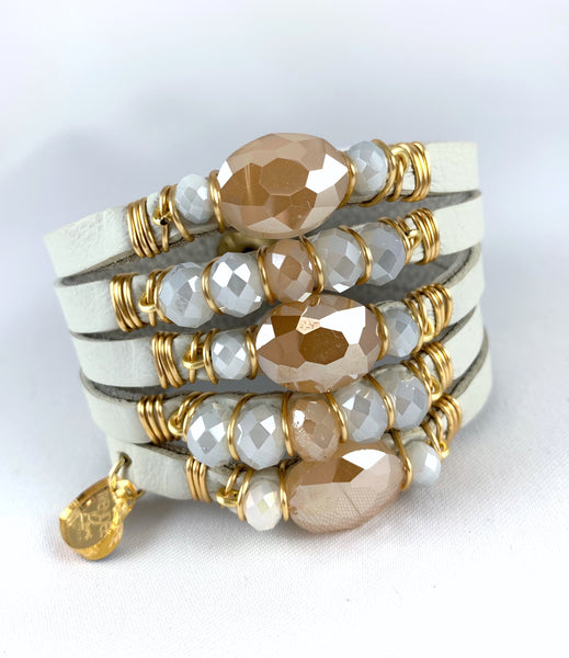 Maxi Cuff Leather / Crystals