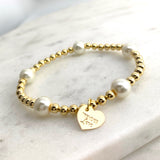 Classic Beaded Gold and Pearl bracelet