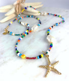 Boho Necklace Long - Baroque / Starfish