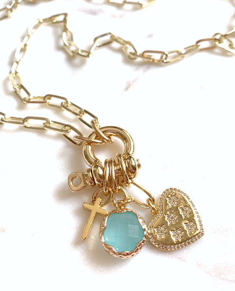 Multi-Charm Lock Necklace - Truth