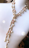 Juliette Lariat - Pearls / Dusty Rose Crystals
